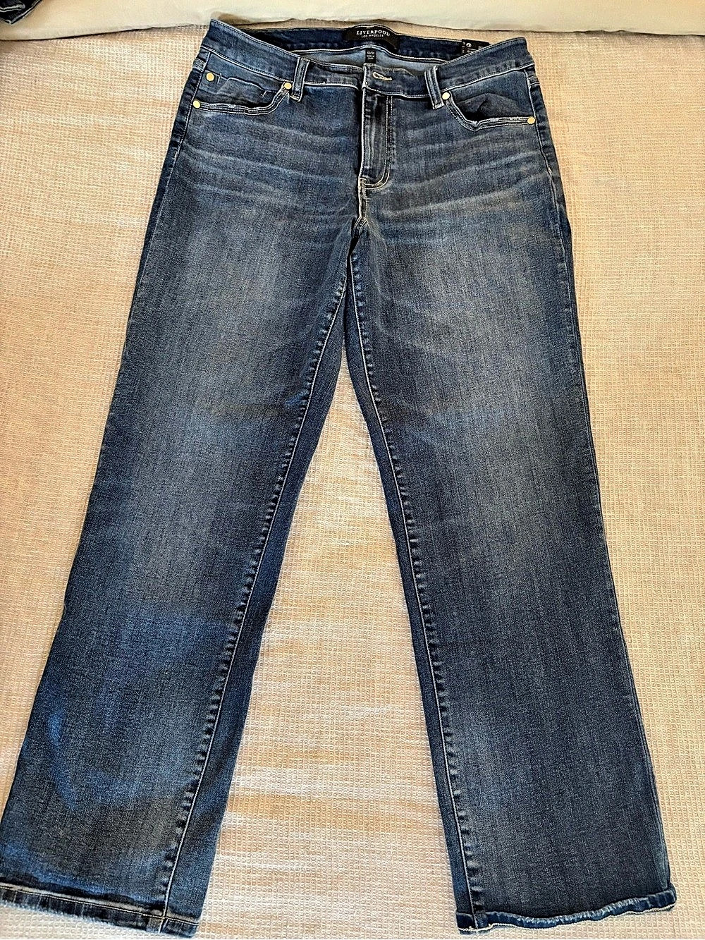 Liverpool Straight Leg Jeans in Blue Waist 12/31